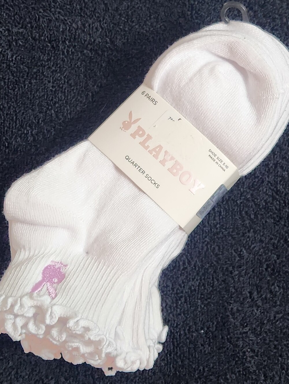 PLAYBOY 6-pair Ruffle Quarter Socks
